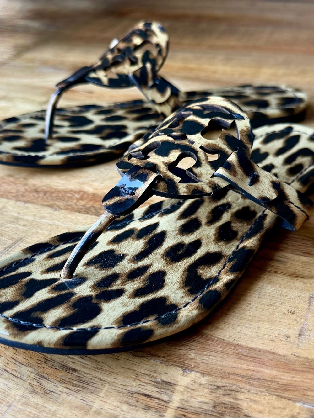 Tory Burch Miller Patent Leopard Print Sandal Size 7.5 - Picture 2 of 4